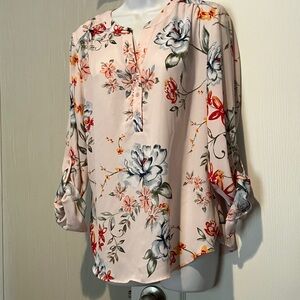 Zac & Rachel Floral Blouse in Pink and Blue